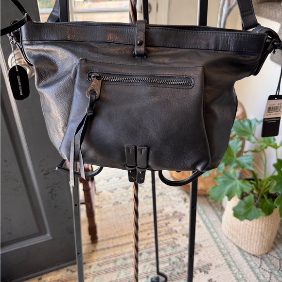 Joelle Hawkens  Black Hobo Bag with Minimalist Design - Picture 1 of 11